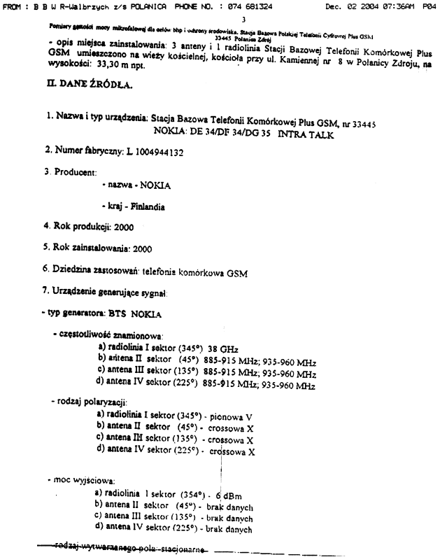 Polanica Zdrj sprawozdanie pomiarowe strona 3