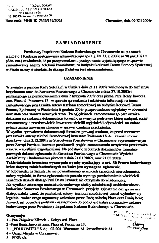 "skarga Pa�stwa jest nieuzasadniona"